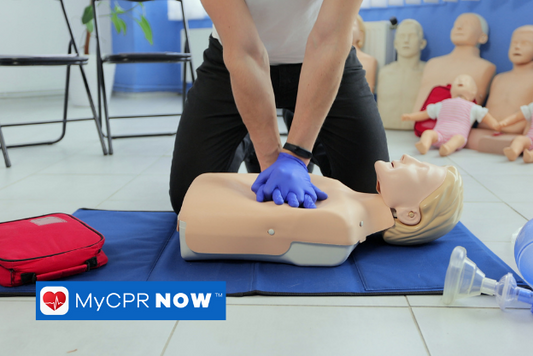 A person performing CPR to provide chest compressions and assist in resuscitation