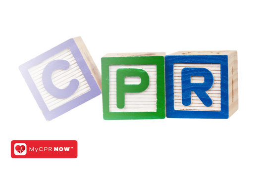 Colorful building blocks that spell CPR. 