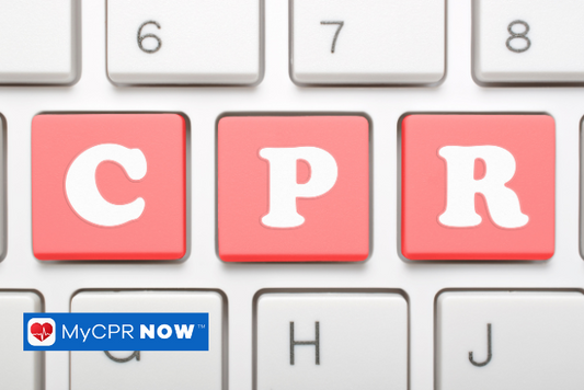 Red CPR letters on a computer keyboard
