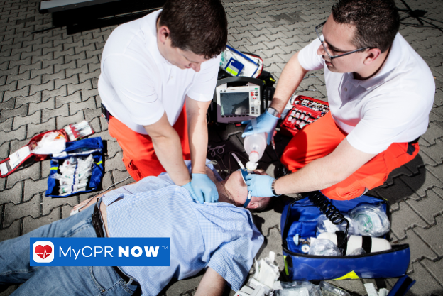 Emergency professionals master CPR performance on injuried man