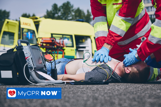 Resuscitation Techniques performed by emergency persons on a victim CPR chest compressions