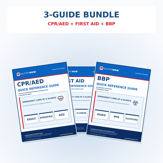 CPR + First Aid + Bloodborne Pathogens Quick Reference Guide Bundle