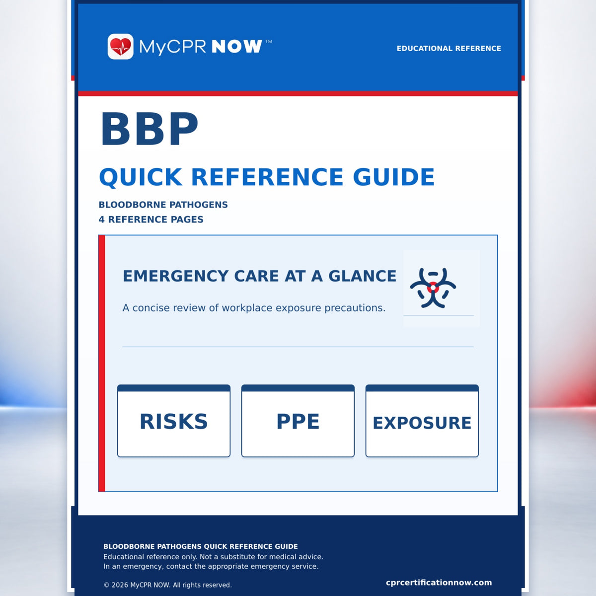 Bloodborne Pathogens Quick Reference Guide