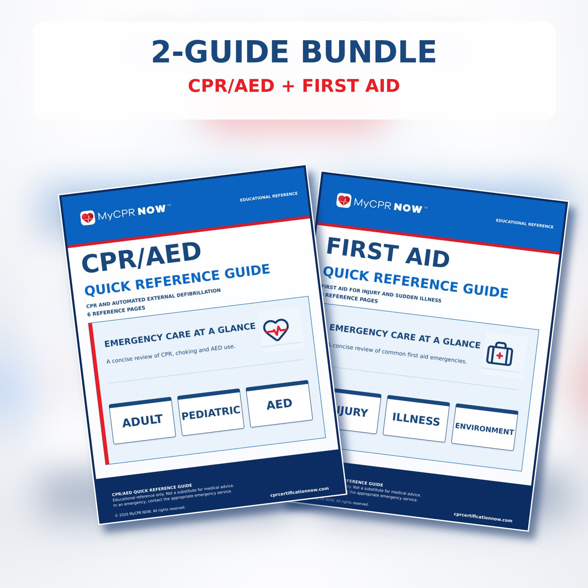 CPR + First Aid quick reference guide bundle