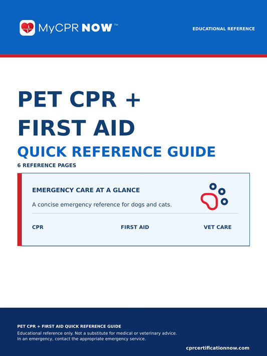 Pet CPR + First Aid Quick Reference Guide